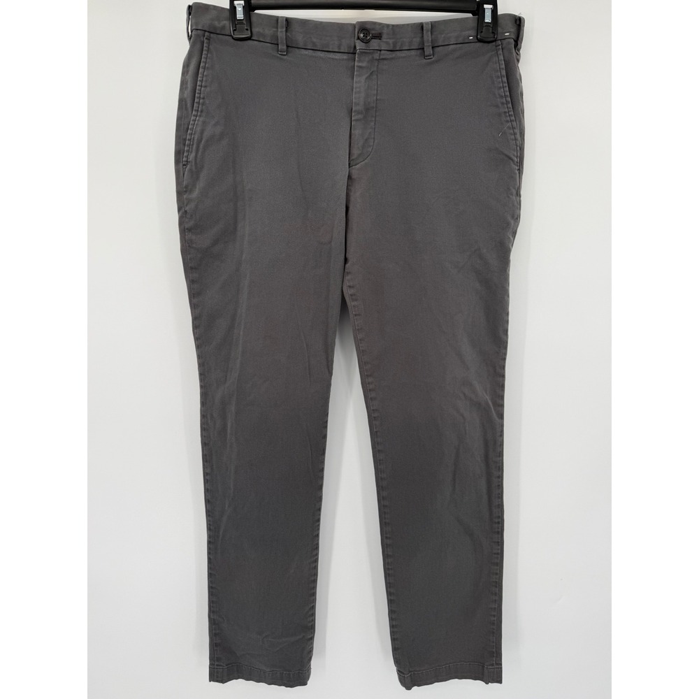 Uniqlo Chino Pants Mens‎ 35x34 Gray Slim Fit Stretch Cotton Twill 321-128443
